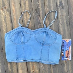 Denim Jean corset crop top